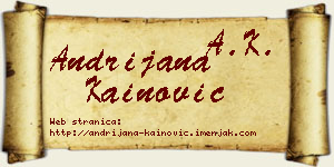 Andrijana Kainović vizit kartica